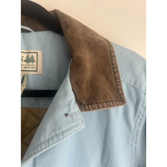 Vintage LL Bean Baby Blue Quilted Lined Barn Chore Coat Canvas Field Jacket M - Picture 6 of 11